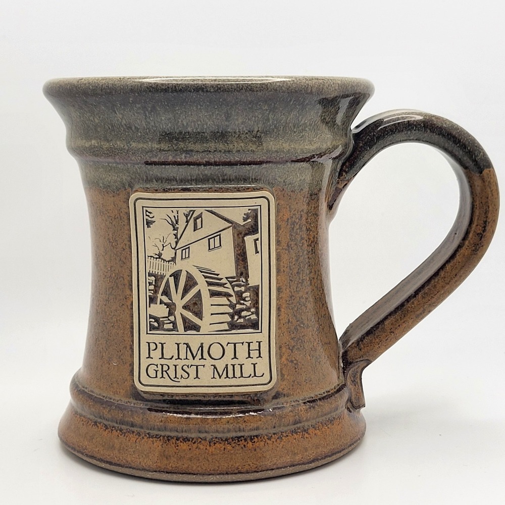 Sunset Hill Handcrafted Stoneware Mug Plimoth Grist Mill USA Earthy Tone‎ Rustic